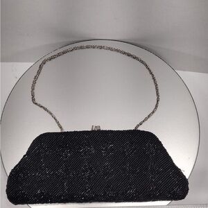 Elegant Black Beaded Clutch
